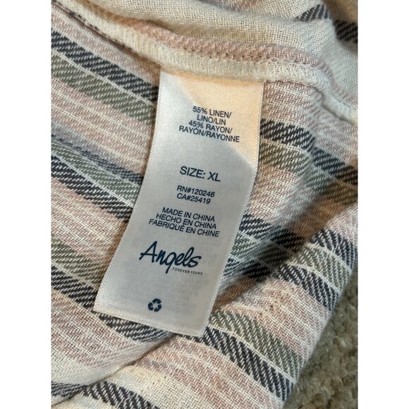 Angels Forever Young Striped Sleeveless Button-Front Blouse XL 1758 - Picture 6 of 7